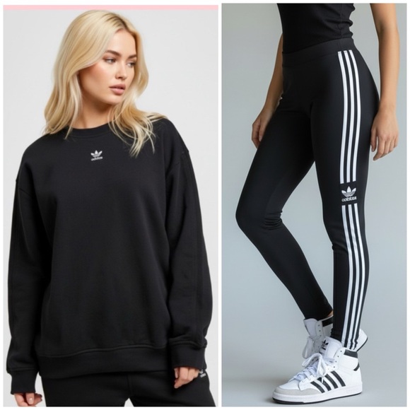 adidas Pants - NWT 2 PC XL ADIDAS ORIGINAL OUTFIT SWEATSHIRT LEGGINGS TREFOIL OUTFIT WOMEN